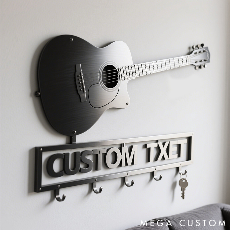 Personalized Metal Guitar Music Key Hook Gift for Music Lovers