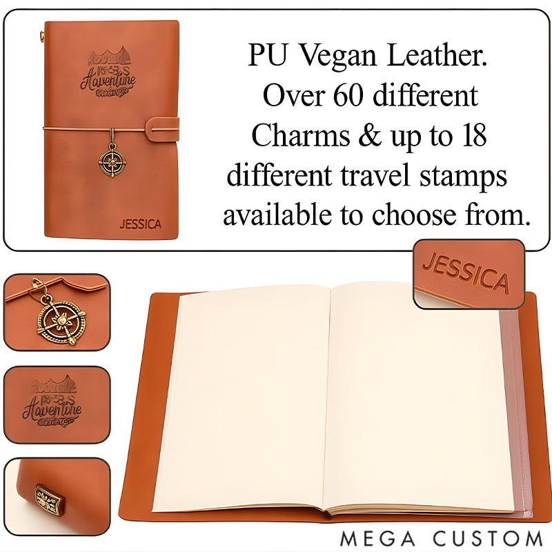 Personalised Travel Journal Notebook Ultimate Travel Gift Great Birthday Present Valentine's Day Gift
