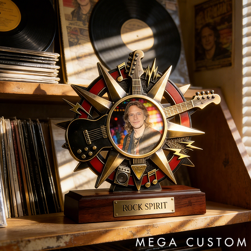 Personalized Rock and Roll Themed Commemorative Photo Frame/Display Piece Gift for Music Lovers
