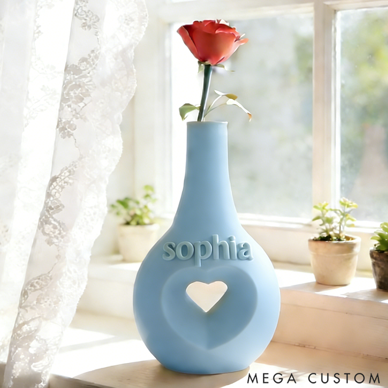 Personalized Hollow Heart Shaped Vase the Perfect Valentine's Day Gift