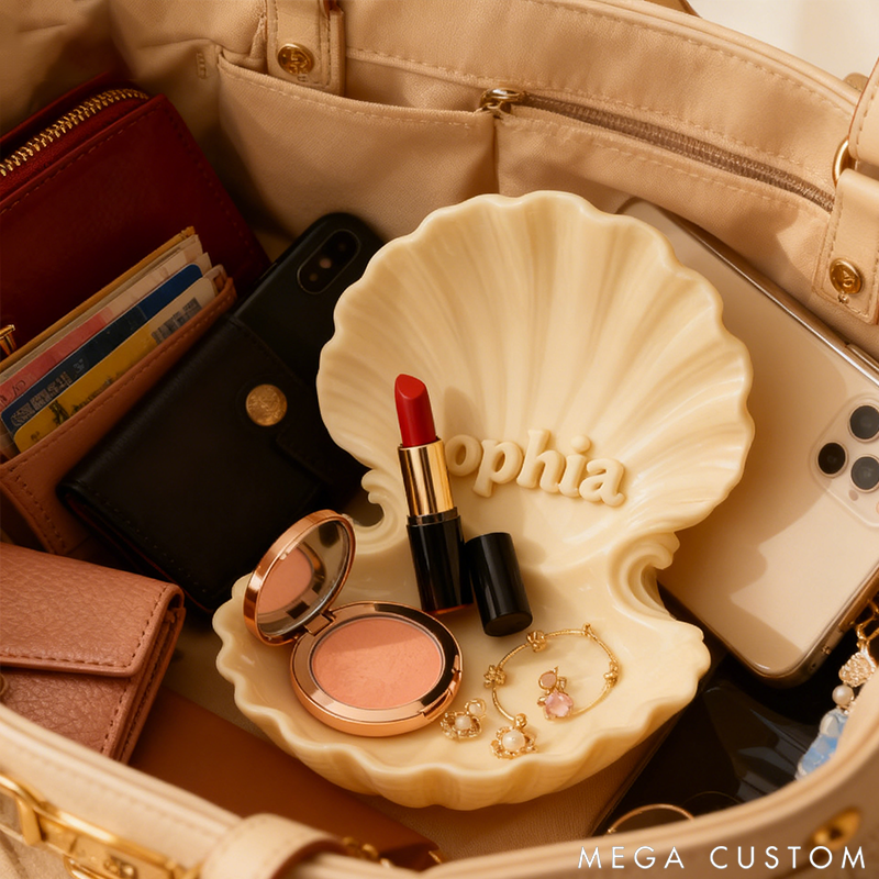 Personalized Shell Shaped Makeup Brush Organizer 3D Printed Design