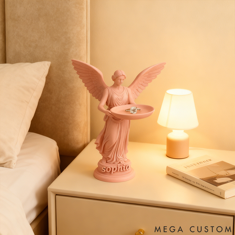 Personalized Angel Ring Holder Elegant Angel Jewelry Stand Religious Angel Decorative Figurine