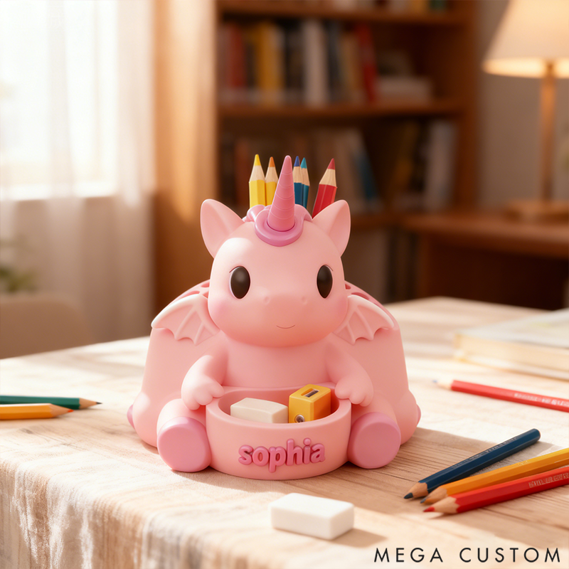 Personalized Pink Pony Pencil Holder Adorable Pencil Organizer Stand Children's Desktop Decor 3D Printed