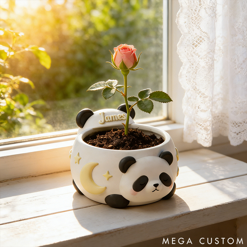 Personalized Adorable Panda Flower Pots Kawaii Animal Plant Pots for 3D Printing