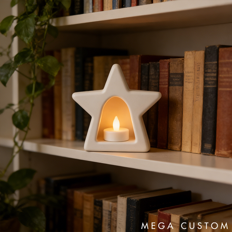 Star-Shaped Candle Holder 3D Printed Tea Light Holder Festive Table Centerpiece