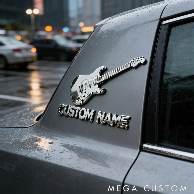 Personalized Car Badge Featuring Unique Musical Design for Enthusiasts and Collectors