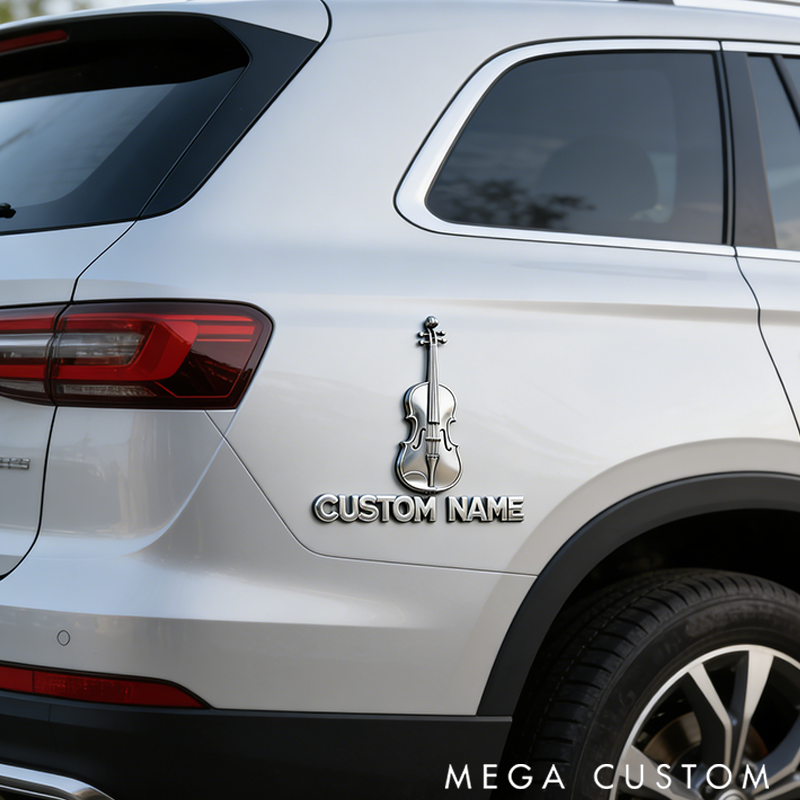 Personalized Car Logo with Stylish Musical Elements Ideal for All Music Aficionados