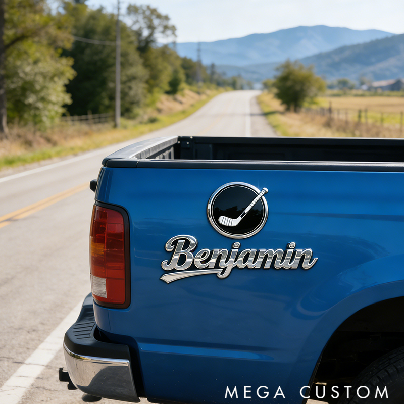 Personalized Car Badge Featuring the Golf Symbol Proudly Displays your Passion for Sports