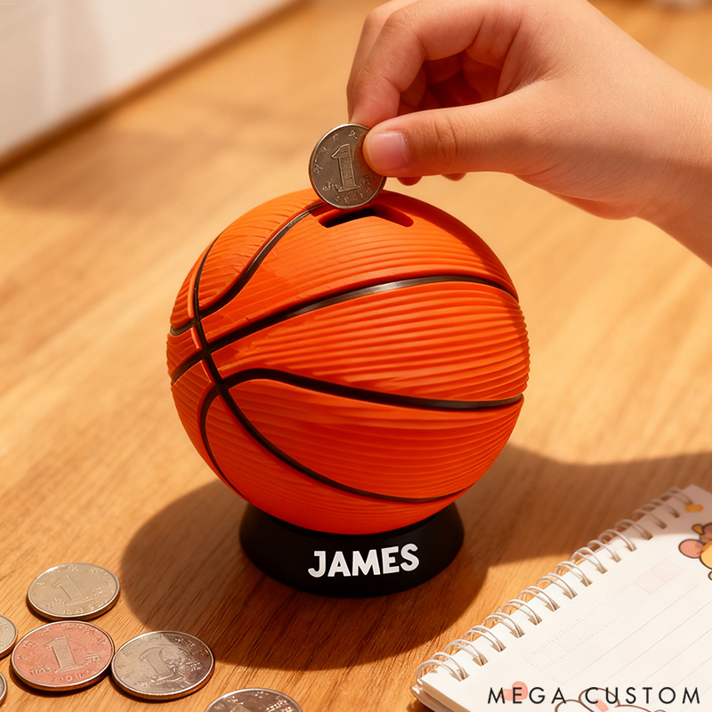 Personalized Basketball Piggy Bank Birthday Gift for Sports Fans and Basketball Lovers