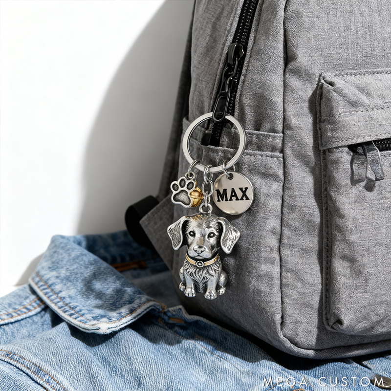 Personalized Pet Themed Keychain Custom Name Keyring Unique Gift for Birthdays Anniversaries