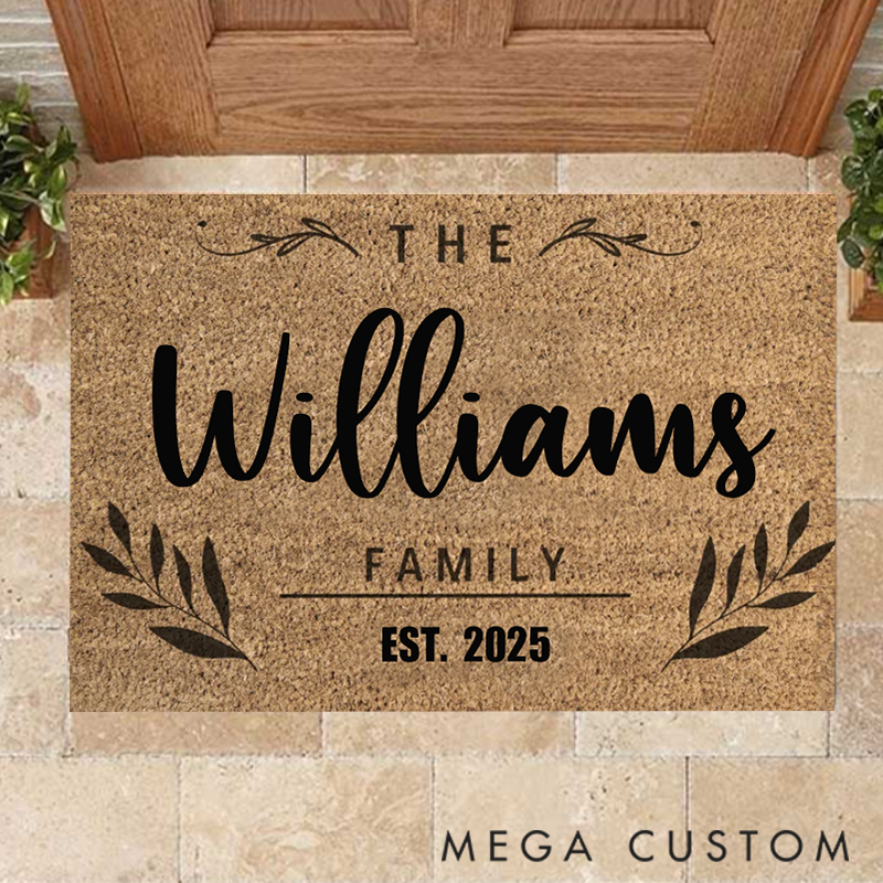 Personalized Family Name Doormat Custom Welcome Doormat