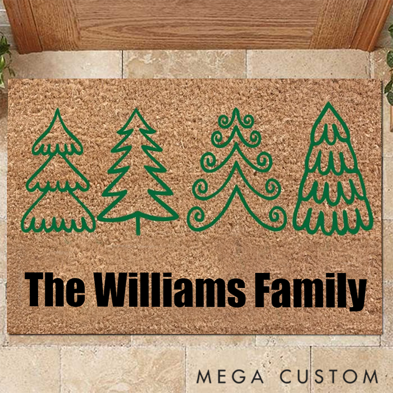 Personalized Christmas Doormat Add Your Family Name for a Festive Touch