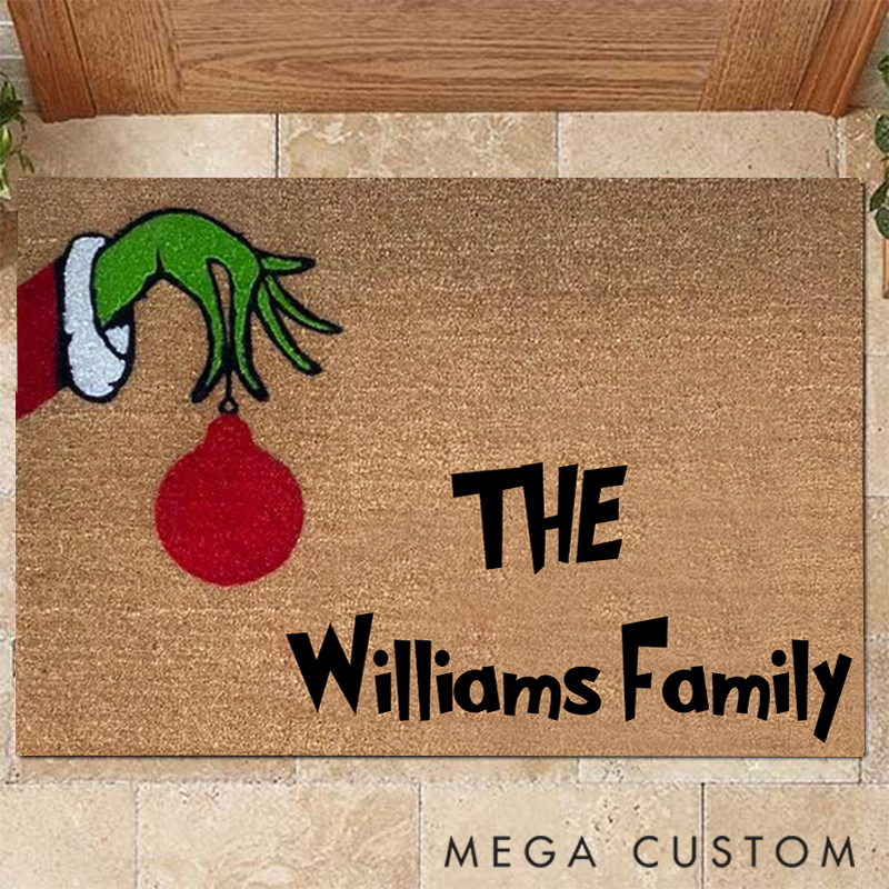 Personalized Family Name Doormat Perfect for Spreading Christmas Cheer at Your Home