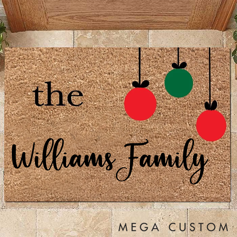 Personalized Christmas Doormat Create a Warm Atmosphere with Your Family Name