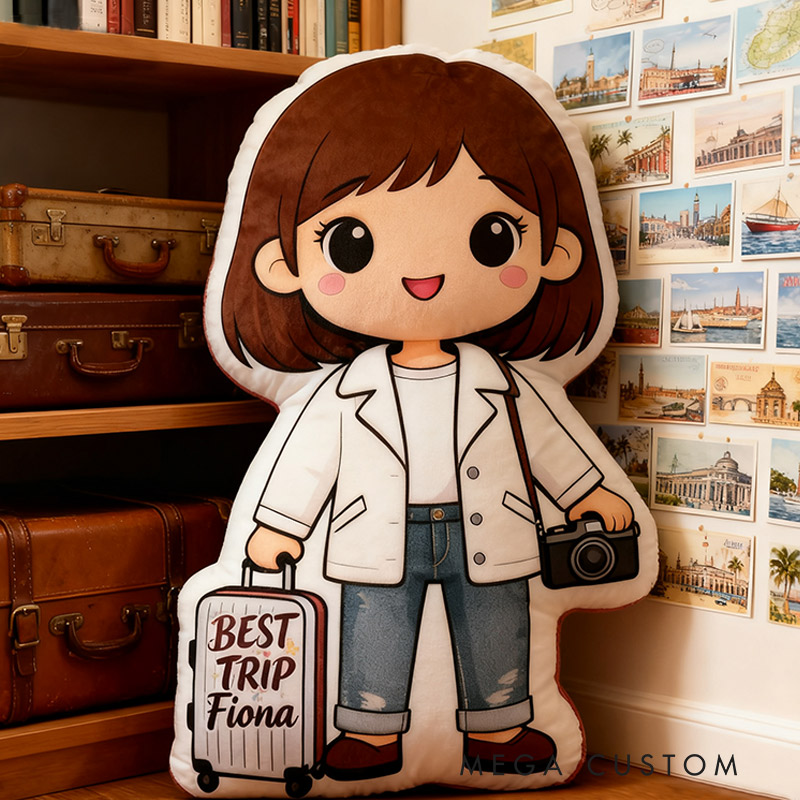 Personalized Funny Pillow Christmas Graphic 3D Print Best Trip Customized Name Gift for Travel Lovers