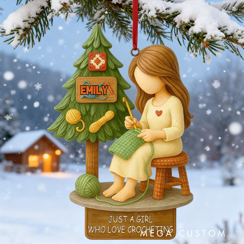 Personalized Crochet 2D Flat Ornament Craft Room Decoration Gift for Knitter