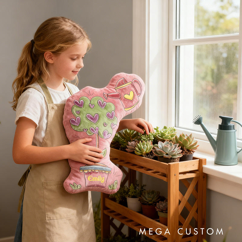 Personalized Gardening Pillow Graphic 3D Print Watering Can Flower and Custom Name Pillow for Gardening Lovers