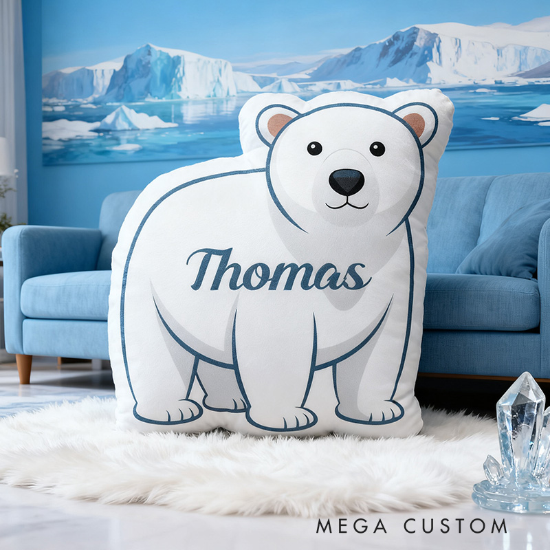 Personalized Arctic Travel Pillow Graphic 3D Print Polar Bear Gift for Travel Lovers