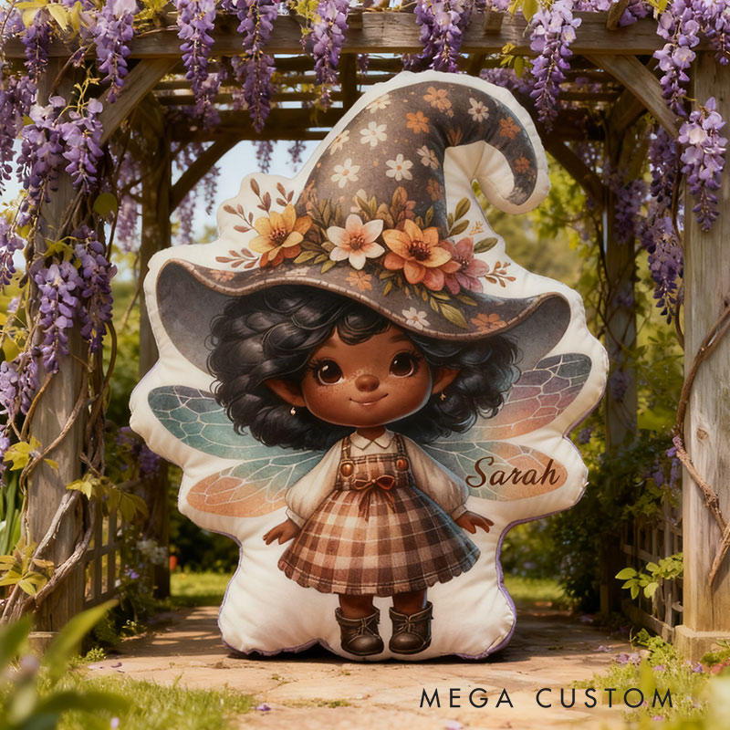 Personalized Garden Fairies Pillow Graphic 3D Print Flower Garden Fairy Custom Name Pillow for Gardening Lovers