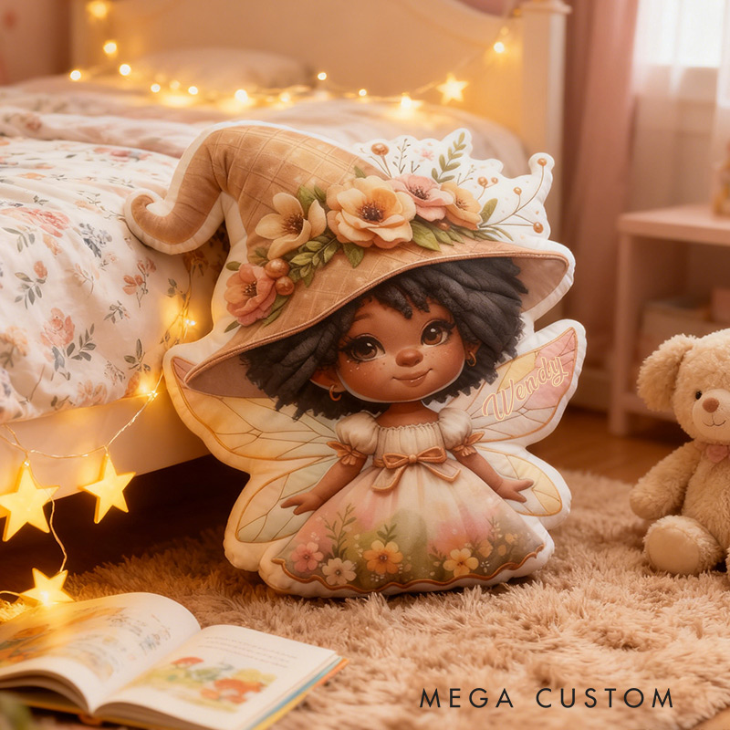 Personalized Garden Fairies Pillow Graphic 3D Print Floral Dress Garden Fairy Custom Name Pillow for Gardening Lovers