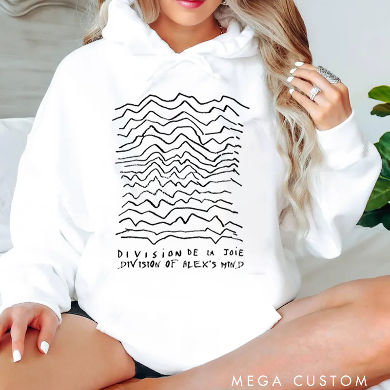 Personalized Classic Hoodies Minimalist Waveform Design Graphic and Bold and Artistic Abstract Line Art T Shirt for Post Punk Fans Hoodie