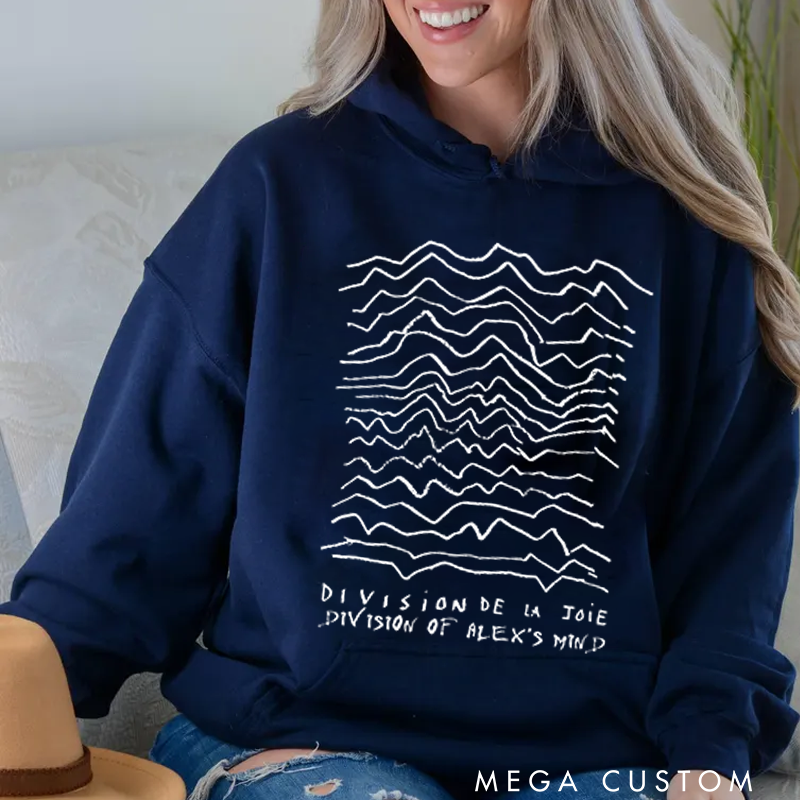 Personalized Classic Hoodies Minimalist Waveform Design Graphic and Bold and Artistic Abstract Line Art T Shirt for Post Punk Fans Hoodie