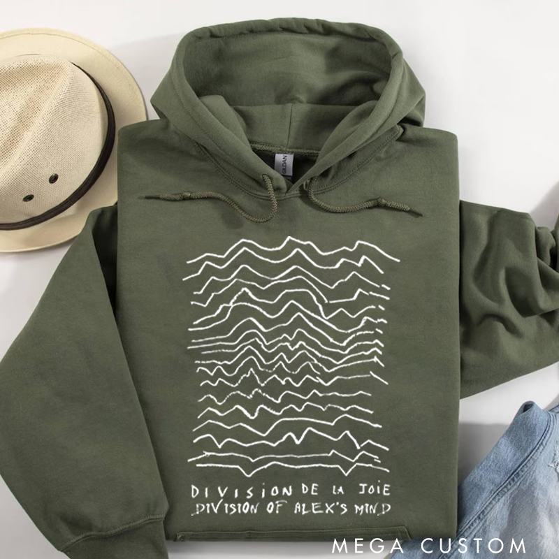 Personalized Classic Hoodies Minimalist Waveform Design Graphic and Bold and Artistic Abstract Line Art T Shirt for Post Punk Fans Hoodie