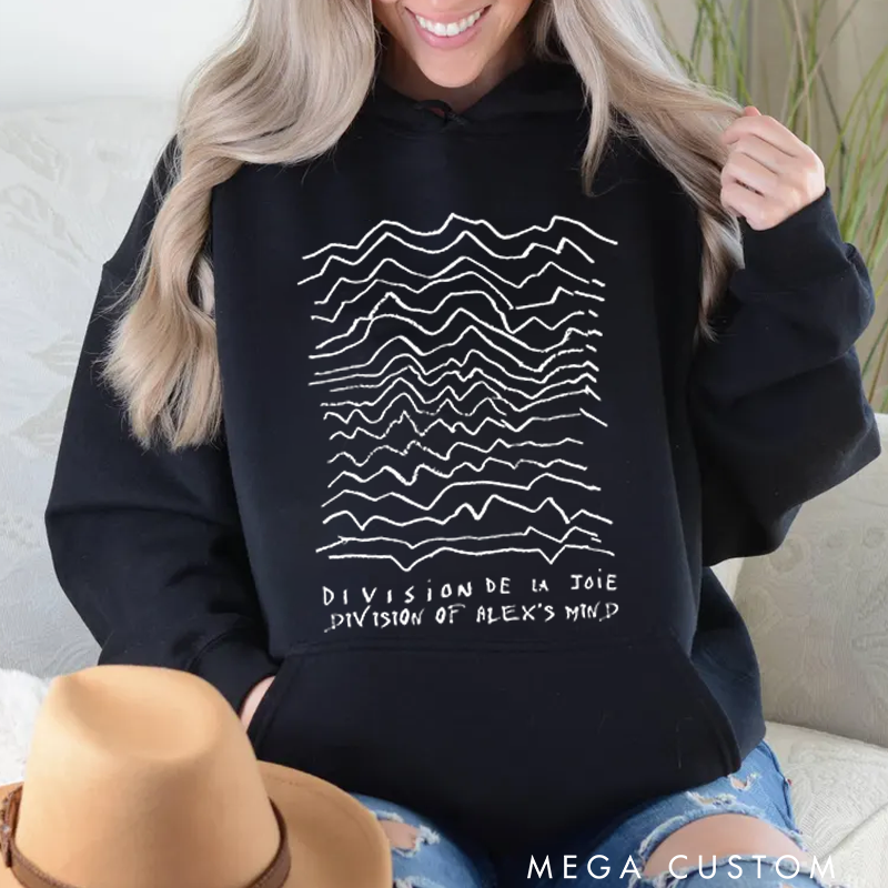 Personalized Classic Hoodies Minimalist Waveform Design Graphic and Bold and Artistic Abstract Line Art T Shirt for Post Punk Fans Hoodie