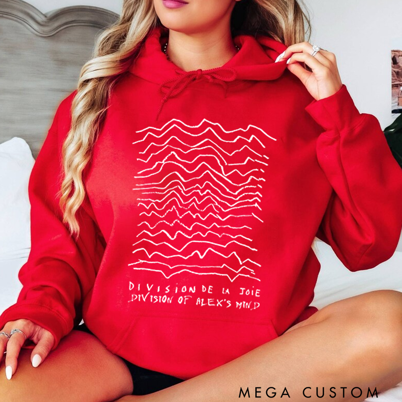 Personalized Classic Hoodies Minimalist Waveform Design Graphic and Bold and Artistic Abstract Line Art T Shirt for Post Punk Fans Hoodie