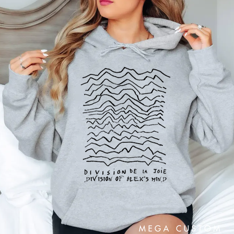 Personalized Classic Hoodies Minimalist Waveform Design Graphic and Bold and Artistic Abstract Line Art T Shirt for Post Punk Fans Hoodie