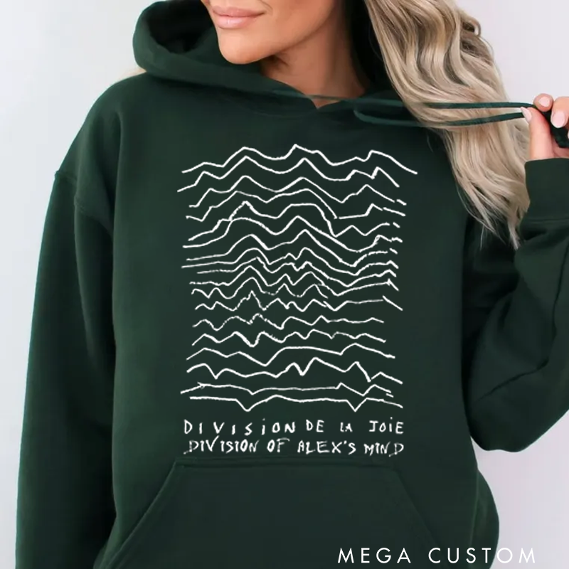 Personalized Classic Hoodies Minimalist Waveform Design Graphic and Bold and Artistic Abstract Line Art T Shirt for Post Punk Fans Hoodie
