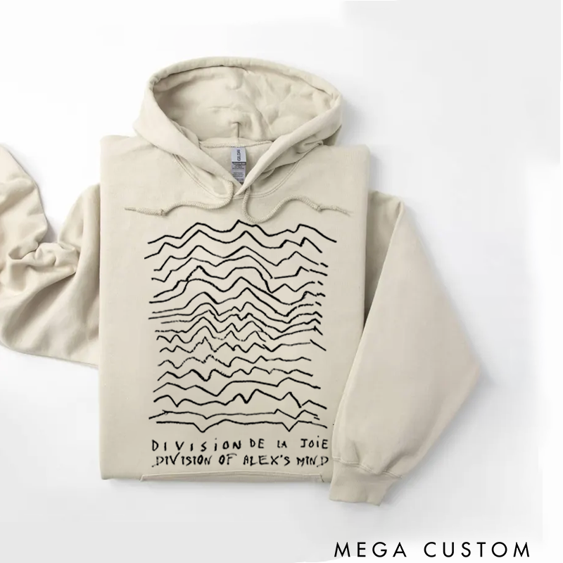 Personalized Classic Hoodies Minimalist Waveform Design Graphic and Bold and Artistic Abstract Line Art T Shirt for Post Punk Fans Hoodie