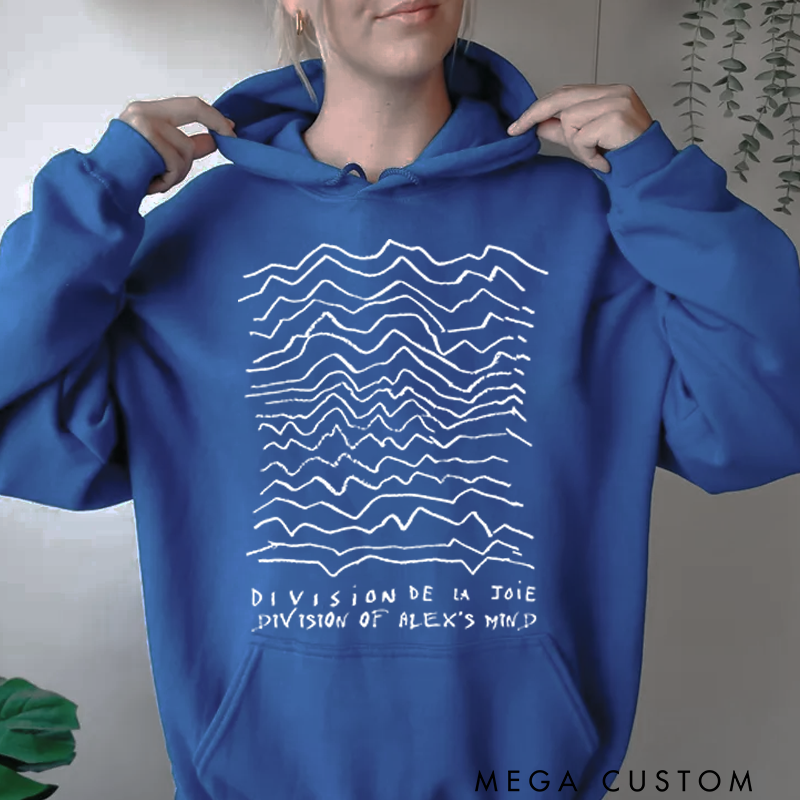 Personalized Classic Hoodies Minimalist Waveform Design Graphic and Bold and Artistic Abstract Line Art T Shirt for Post Punk Fans Hoodie