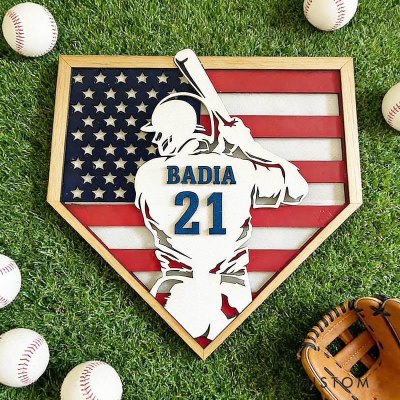 Personalized Baseball Name Sign 3D Baseball Plaque Gift for Baseball Lovers