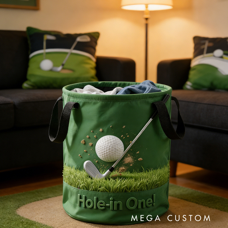 Personalized Golf Themed Storage Basket with Custom Text Name Gift for Golf Lovers
