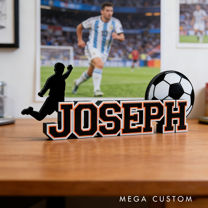 Personalized Soccer Name Sign Featuring Custom Name