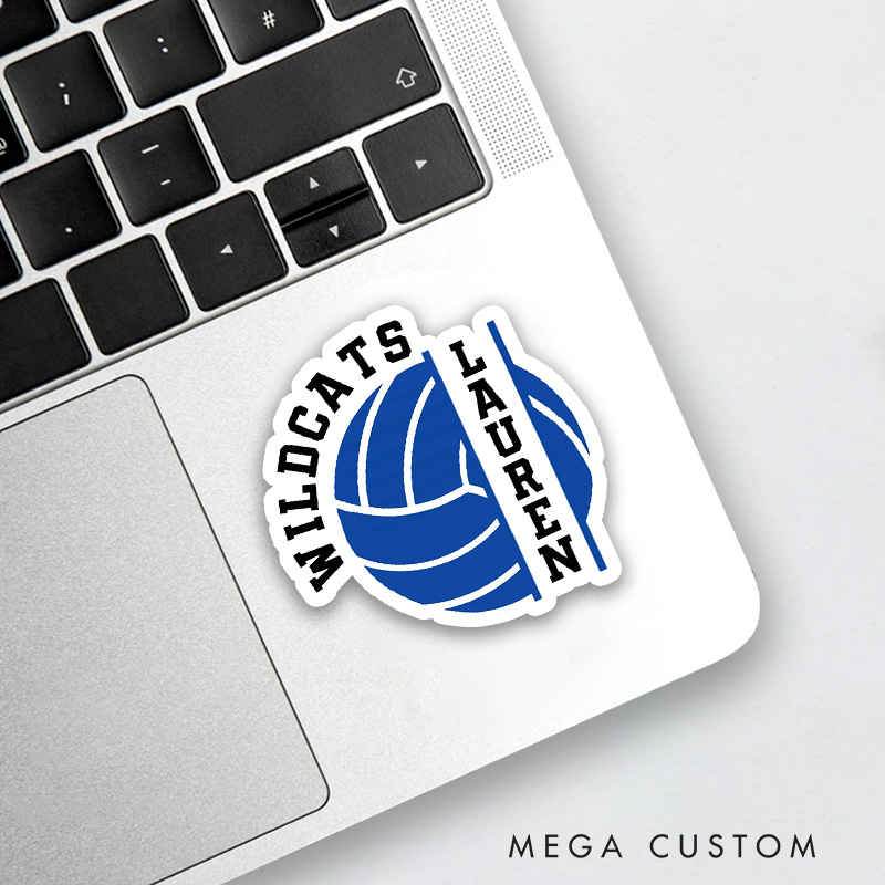 Personalized Volleyball Player Decal Sticker with Custom Team Name and Player Name, Team Spirit Gift