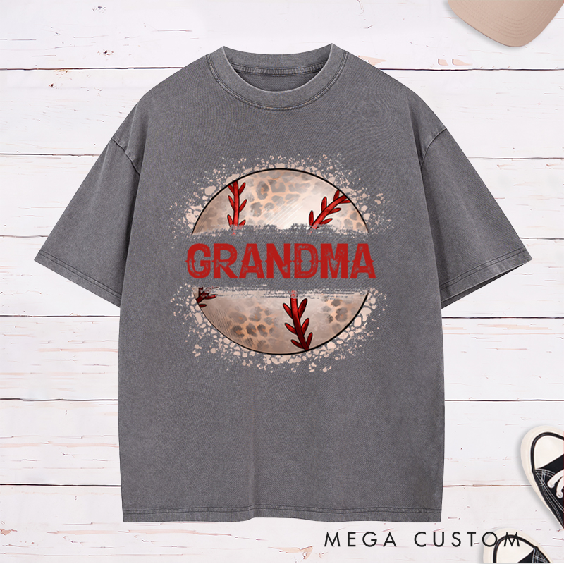 Personalized Athletic Washed T-Shirt with Unique Baseball and Custom Name Design  