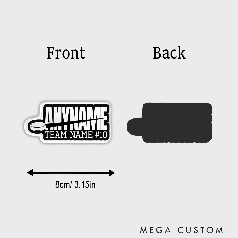 Personalized Hockey Fridge Magnet with Custom Name, Team, and Number