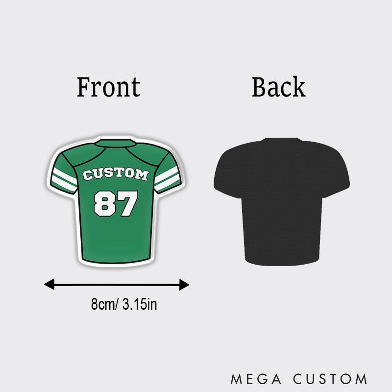 Personalized American Football and Rugby Jersey Fridge Magnets with Custom Name and Number for Player Gifts