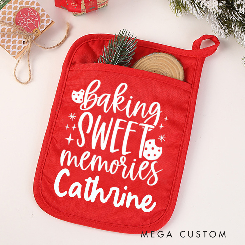 Personalized Baking Sweet Memories Pot Holders Custom Cookies Potholder with Name Baking Lovers Gift Baker Gift