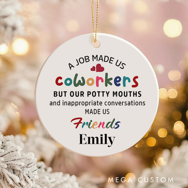 Personalized Christmas Ornament with Colorful Coworker Design Gift for Coworkers