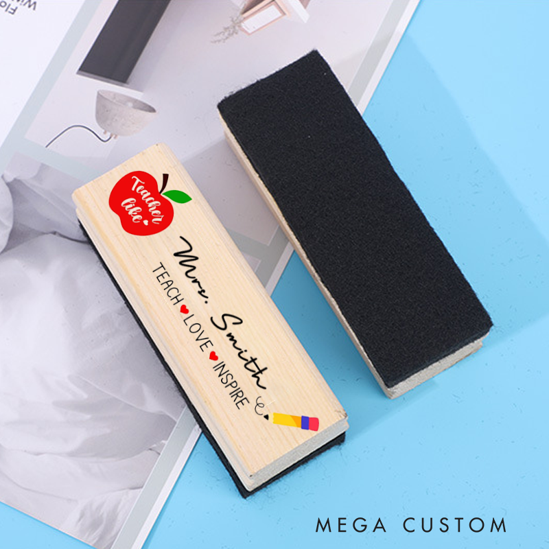 Personalized Magnetic Wooden Whiteboard Erase Apple Teacher Life Design Appreciation Gift for Teachers