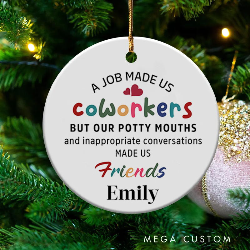 Personalized Christmas Ornament with Colorful Coworker Design Gift for Coworkers