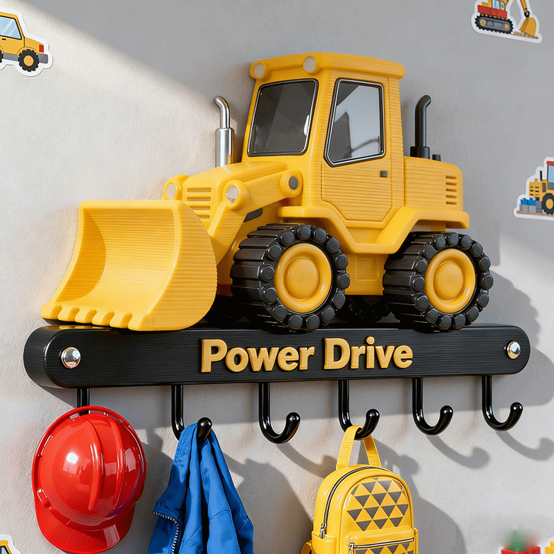 Personalized Excavator Key Holder Custom Text Wall Hooks Interesting and Unique Gift