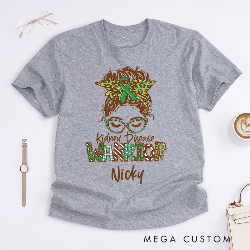 Personalized Kidney Disease Warrior T-Shirt Support Gift for Cancer Patient