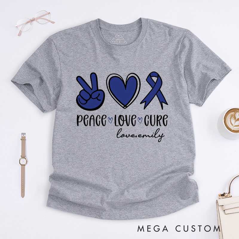 Personalized Colon Cancer T-Shirt Cancer Support Squad Gift