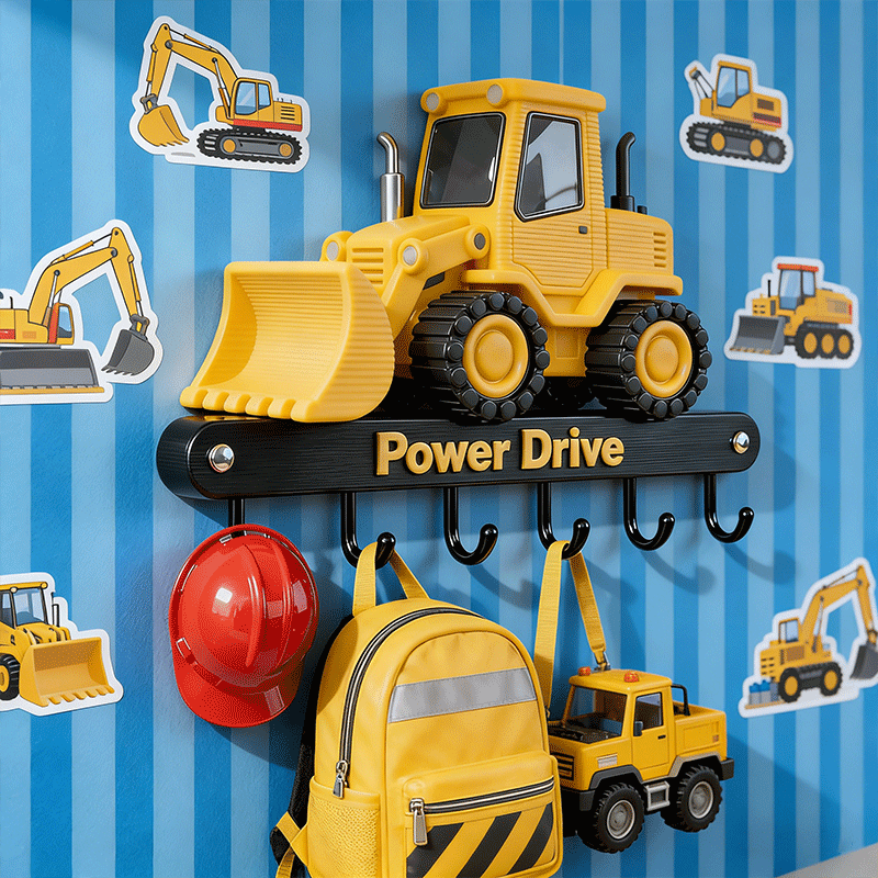 Personalized Excavator Key Holder Custom Text Wall Hooks Interesting and Unique Gift