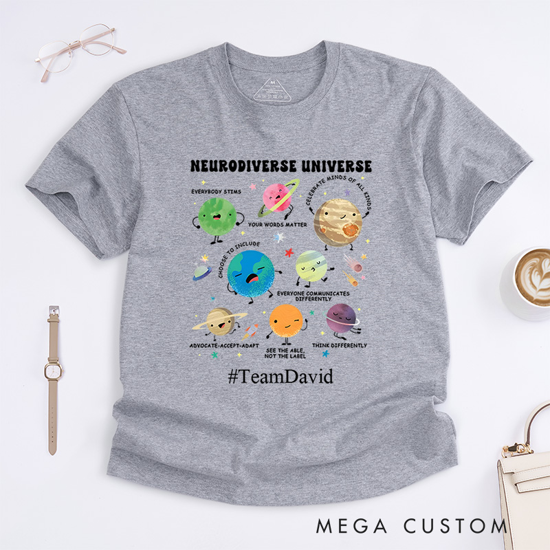 Personalized Neurodiverse Universe Celebrating Diversity And Inclusion T-Shirt  