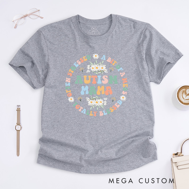 Personalized Autism Mom Blessed To Raise A Child With Autism Awareness Advocacy T-Shirt  